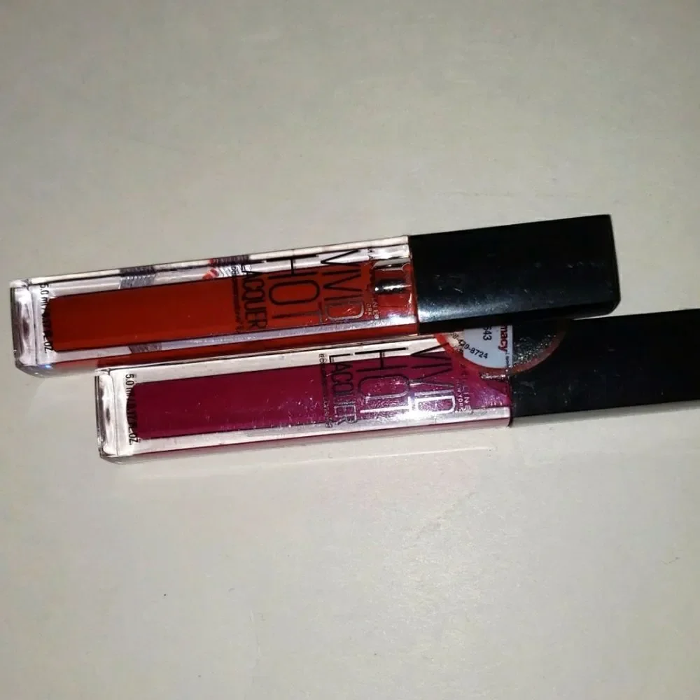 Maybelline Vivid Hot Laquer Lip Gloss, 68 Sassy, 70 So Hot